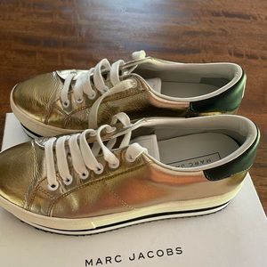 Marc Jacobs gold platform sneakers